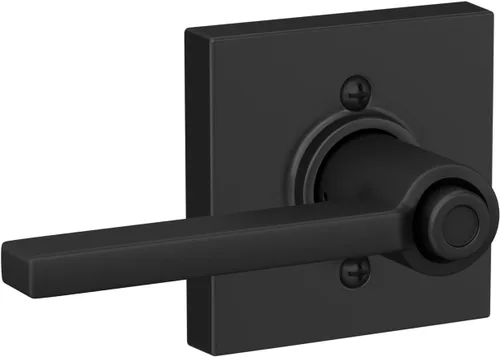 Miniatura 3 de Schlage F40 LAT 622 COL Latitude - Manija de puerta con moldura Collins, cerradura de privacidad para dormitorio y baño, negro mate