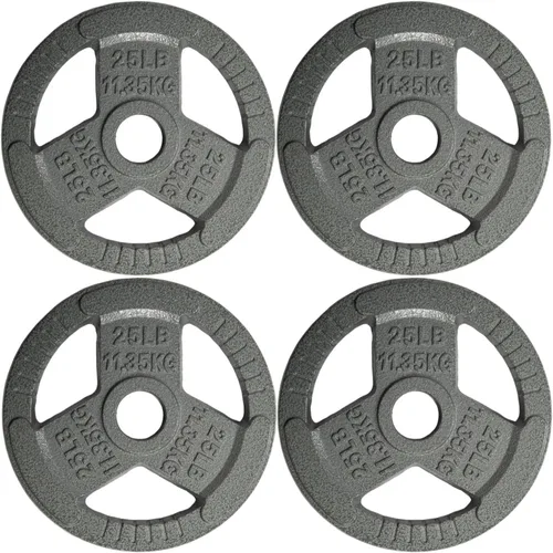 Miniatura 13 de Yes4All - Discos de pesas olímpicos de hierro fundido con asas tri-grip de 2 pulgadas, discos de pesas para levantamiento con acabado suave y A. 2.5