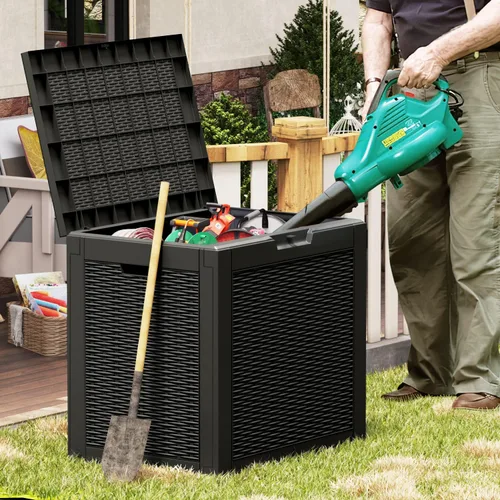 Miniatura 3 de Greesum Caja grande de resina de 32 galones, almacenamiento al aire libre para muebles de patio, herramientas de jardín, suministros de piscina