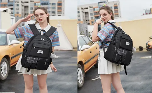 Miniatura 9 de Linda mochila para niña, adolescente, mochila diaria para mujer, Negro -, Classic