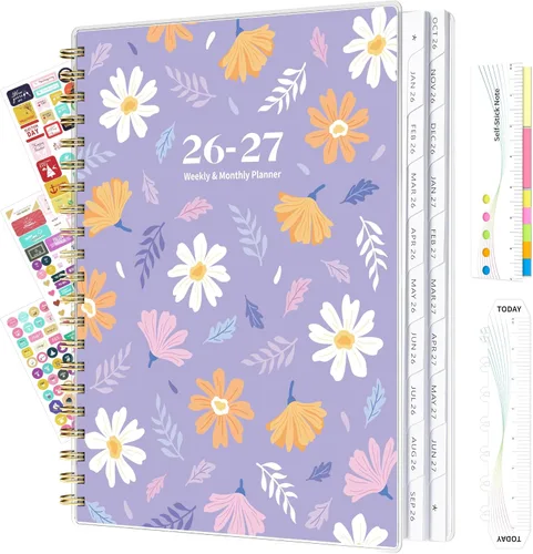 Miniatura 9 de Ospelelf Agenda 2026 2027, calendario semanal y mensual encuadernado en espiral, suministros de oficina A4 para mujeres y hombres, cubierta de PVC