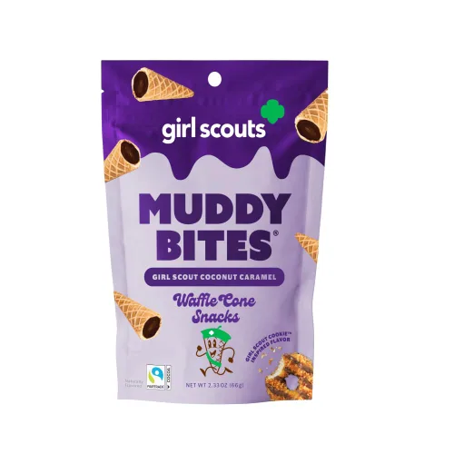 Miniatura 10 de Muddy Bites - Chocolate Oscuro - Bocados de Cono de Waffle Rellenos Tamaño Bocado para Aperitivo o Postre Hechos con Azúcar de Caña, Kosher