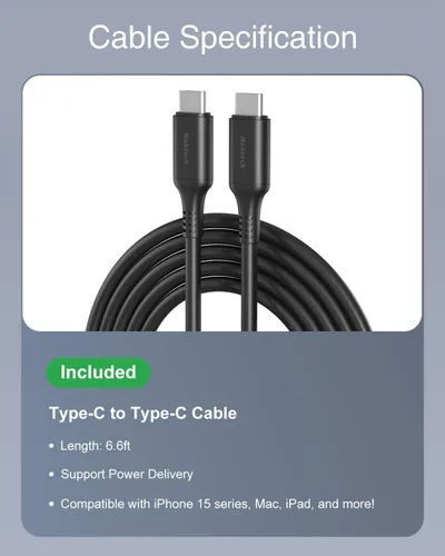 Miniatura 6 de Cargador USB C de 60 W de carga rápida, Nekteck GaN Tech PD 3.0 de carga rápida con enchufe plegable, compatible con MacBook Air/Pro, iPhone