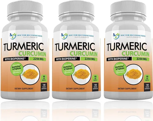 Miniatura 6 de Turmeric Curcumina, 180 cápsulas vegetarianas. El suplemento más potente de Doctor Recommended, paquete de de 2