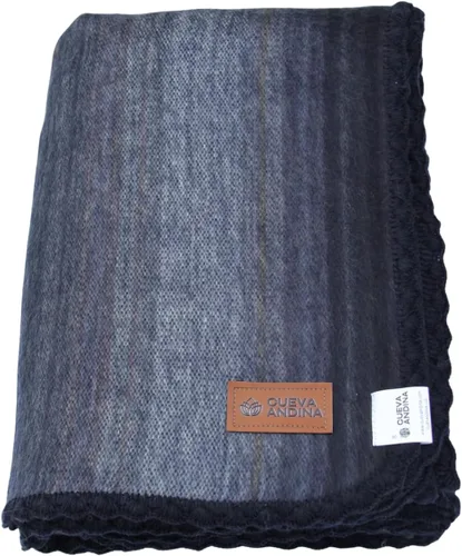 Manta de lana de alpaca - Hermosa y cálida, 80 x 60 pulgadas, ultrasuave, hipoalergénica y transpirable. (gris)