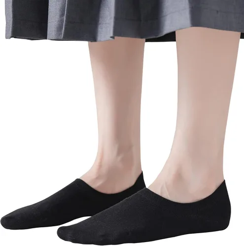 Miniatura 2 de JORMATT Calcetines invisibles para mujer, de algodón, de corte bajo, planos, antideslizantes, 12 pares, 6 pares