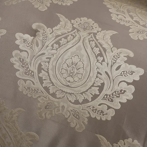 Miniatura 8 de Grand Avenue - Juego de edredón beige tamaño Queen, jacquard con juego de ropa de cama a juego de piezas sólidas, para todas las estaciones, faldón