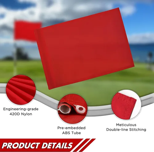 Miniatura 2 de KINGTOP Banderas de golf estándar con tubo insertado, todas 20 pulgadas de largo x 14 pulgadas de alto, bandera verde de práctica para patio, campo