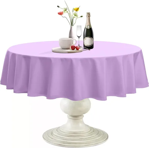 Miniatura 17 de Softalker Mantel Redondo, Impermeable y Resistente a las Manchas, Mantel de Tela Sin Arrugas, Lavable, Poliéster de 210GSM, Cubierta de Mesa