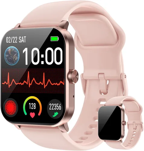 Jacoosa Reloj inteligente para hombres y mujeres, rastreador de fitness de 1.85 pulgadas con respuesta/hacer llamadas, IP68 impermeable, rastreador