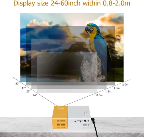 Miniatura 15 de Mini Proyector, Meer Proyector de Video LCD LED Pico Portátil a Todo Color para Regalo de Niños, Película de Video TV, Juego de Fiesta