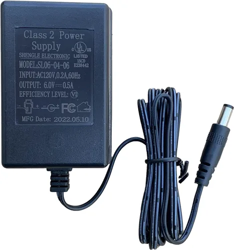 Cargador de batería de 6.0V 0.5A para paseo en juguetes niños paseo en coche, SL06-04-06 adaptador de corriente de batería de 6 voltios