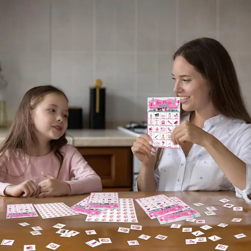 Miniatura 6 de Liliful Juego de bingo para fiesta de spa, 35 piezas, para 24 jugadores, tarjetas de bingo para fiesta de maquillaje, juegos temáticos de belleza