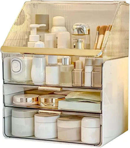 Miniatura 7 de Omeily Organizador de Maquillaje Grande para Encimera Organizador de Tocador Organizador de Cosméticos Caja de Almacenamiento de Maquillaje