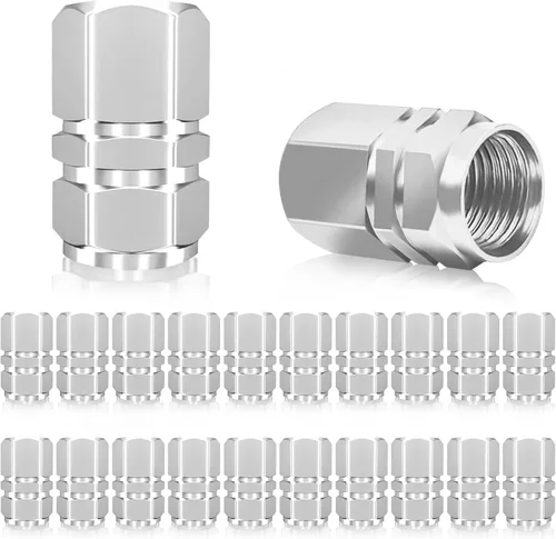 Miniatura 7 de Paquete de 20 tapas de aire para válvulas de neumáticos, de aluminio, a prueba de polvo, resistentes a la corrosión, accesorios universales
