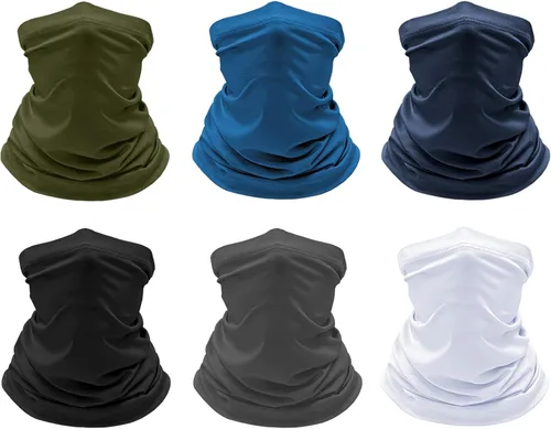 Miniatura 10 de Paquete de 6 polainas refrescantes para el cuello, máscara facial para verano, transpirable, antipolvo, UV, bufanda para hombres y mujeres, pesca