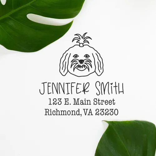 Miniatura 42 de Sello de dirección personalizado Basset Hound – Sello personalizable con nombre y dirección para sobres, ideal para amantes de los perros