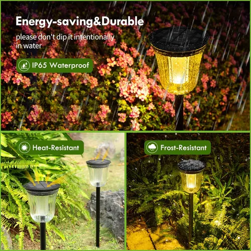 Miniatura 3 de Luces solares para caminos al aire libre, luces solares para exteriores, impermeables, IP65, 200 lúmenes, luces solares de encendido/apagado