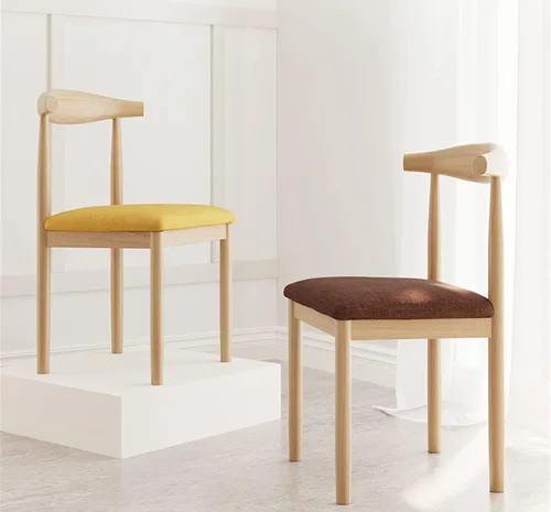 Miniatura 4 de Silla de comedor moderna para sala de maquillaje, sillón retro, silla de cocina de madera para el hogar, sala de estar, restaurante, silla