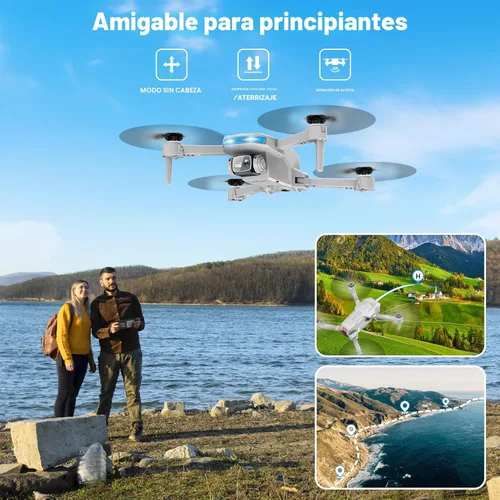 Miniatura 3 de Drone con cámara 1080P - Cuadricóptero plegable con control de gestos, giro 3D, inicio de una tecla, parada de emergencia, 2 baterías, más fácil