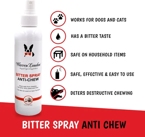 Miniatura 5 de Warren London Spray antimasticable amargo para perros y gatos – Fórmula de manzana extra amarga de 8 onzas Ayuda de entrenamiento segura y humana
