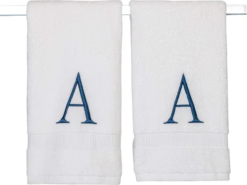 Miniatura 91 de Toalla de mano con inicial beige para baño, toalla bordada decorativa de calidad de hotel de lujo con monograma para tocador, spa, certificado