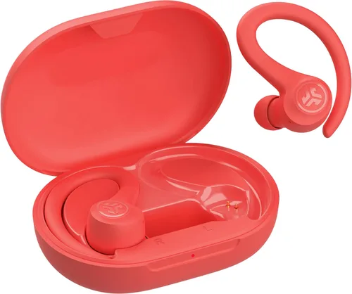 JLab Go Sport+ - Auriculares inalámbricos de entrenamiento con llamadas claras C3, diseño deportivo de gancho seguro, tiempo de reproducción