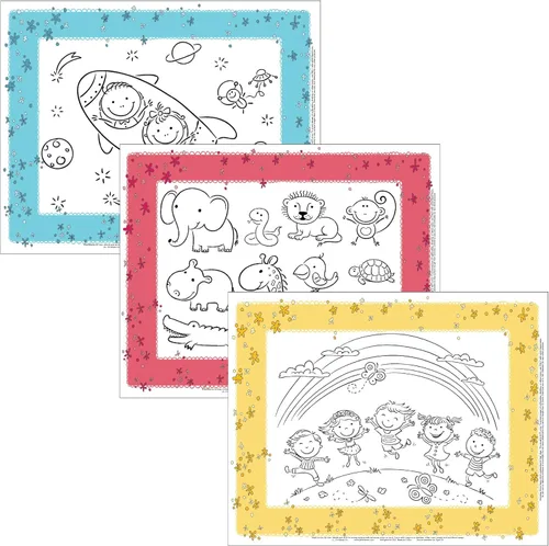 J.L. Childress ColorMe - Manteles individuales desechables, se adhieren a los manteles individuales desechables para bebés, niños pequeños y niños,