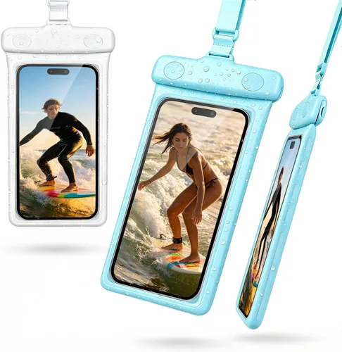 Miniatura 7 de wellhouse Funda impermeable para teléfono, funda impermeable para iPhone 17, 16, 15, 14, 13 Pro Max XS Samsung, IPX8 3D bolsa seca para teléfono