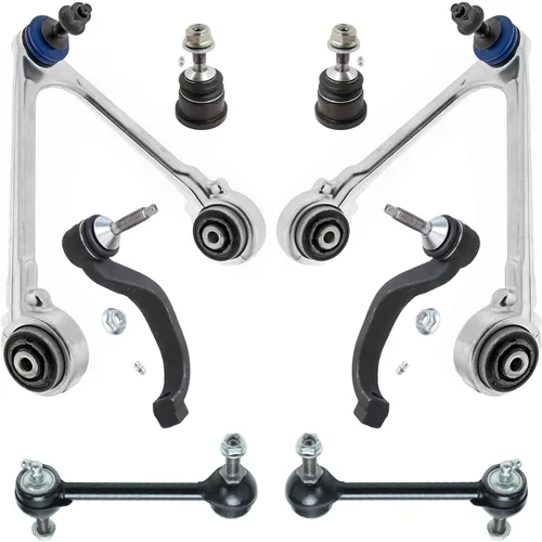 Miniatura 339 de Detroit Axle - Kit de brazos de control de extremo delantero de 8 piezas para Dodge Dakota 00-04, Durango 00-03, 4 brazos de control superior e