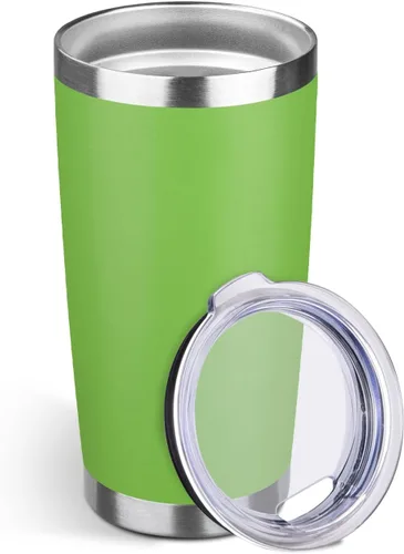 StarSpeed Vaso de 20oz a granel con tapa, acero inoxidable de doble pared aislada al vacío, taza de café con recubrimiento de polvo para bebidas