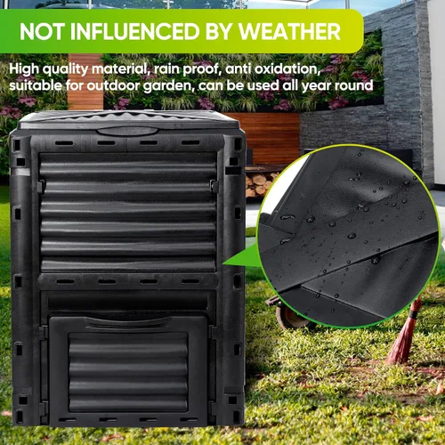 Miniatura 7 de F2C Contenedor de Compost de Jardín de Material Libre de BPA - 80 Galones (300 L) Contenedor de Compost Grande con Aireación Caja de Compost