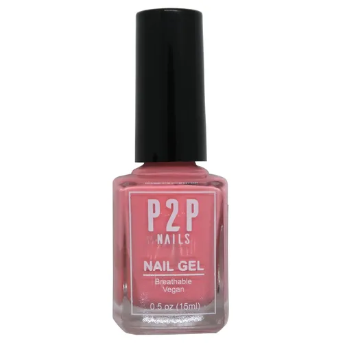 P2P Nails Esmalte de uñas en gel vegano rosa – Esmalte de uñas de secado rápido – Gel de uñas de textura suave en colores vibrantes – Esmalte en gel