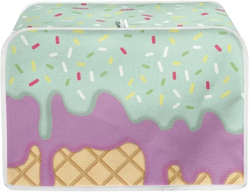 Miniatura 15 de chaqlin Cubierta para tostadora con estampado de chocolate, 2 rebanadas, resistente a las manchas, cubierta para horno de pan de diseño divertido