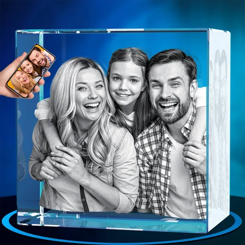 Miniatura 13 de ArtPix 3D Foto de cristal, regalos personalizados con tu propia foto para papá, mamá, hombres, mujeres, imagen grabada con láser 3D, cristal Una