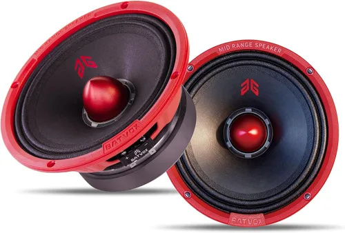Miniatura 12 de MX80P1 - Altavoz de rango medio de 8 pulgadas, tapa antipolvo roja, 480 W máximo, 4 ohmios, altavoces de puerta de audio de alta calidad para coche