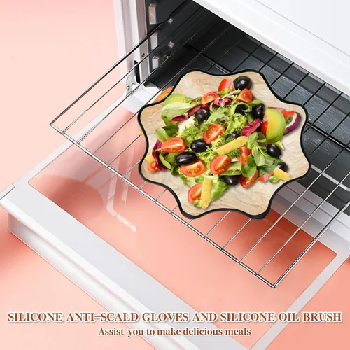 Miniatura 5 de Juego de 6 moldes de ensalada de tacos grandes antiadherentes de 8.4 pulgadas con guantes de silicona y cepillo para untar, moldes para hornear