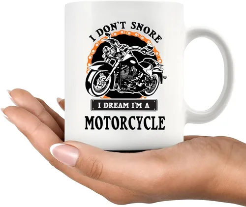 Miniatura 8 de Panvola Taza de café de cerámica con texto en inglés "I Don't Snore I Dream I'm A Motorcycle Gifts For Biker Rider Motor Bike Lover For Dad Uncle