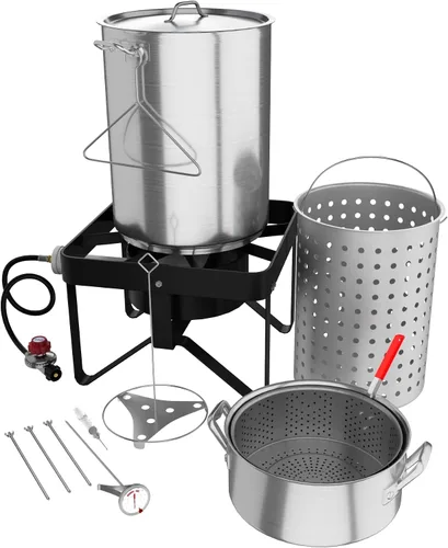 Miniatura 2 de Kit de freidora de pavo de aluminio de lujo de 30 cuartos de galón - 55,000 BTU