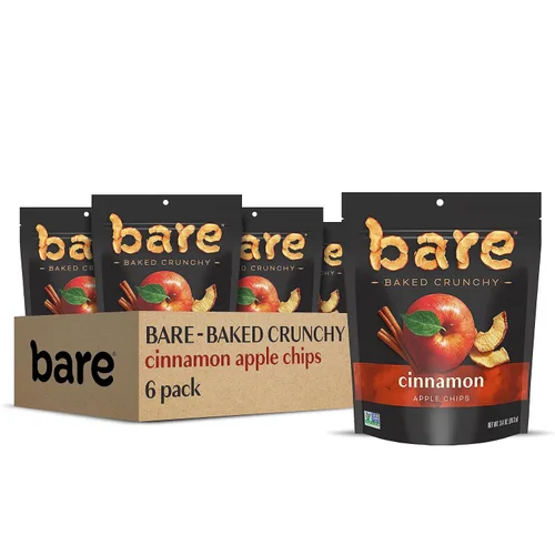 Miniatura 9 de Paquete de bocadillos Bare de frutas de manzanas crujientes horneadas, sin gluten, sabores Fujis & Reds y canela, 0.53 onzas (16 unidades).