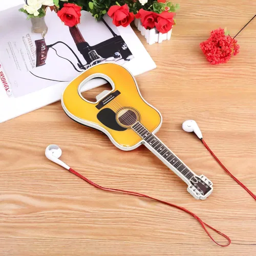 Miniatura 5 de 1 pieza/set abrebotellas de cerveza con forma de guitarra, regalo para amantes de la música y la guitarra, utensilios de cocina para bebedores
