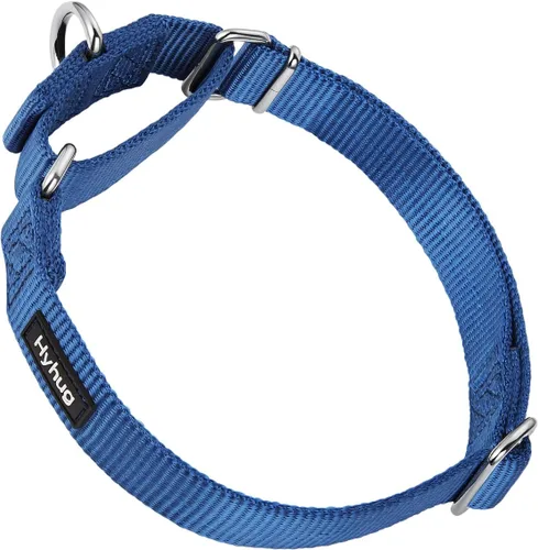 Miniatura 29 de Collar Hyhug Pets de nailon resistente, cómodo y seguro, para entrenamiento profesional, martingala, uso diario, para caminar, antiescape, para Azul
