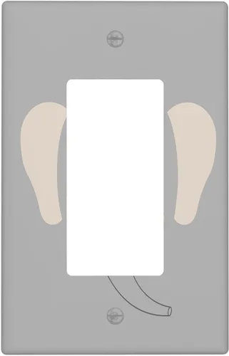 Miniatura 70 de Cubierta de interruptor de luz dúplex de elefante de dibujos animados de 1 banda, cubiertas de enchufe, placa frontal decorativa para receptáculo