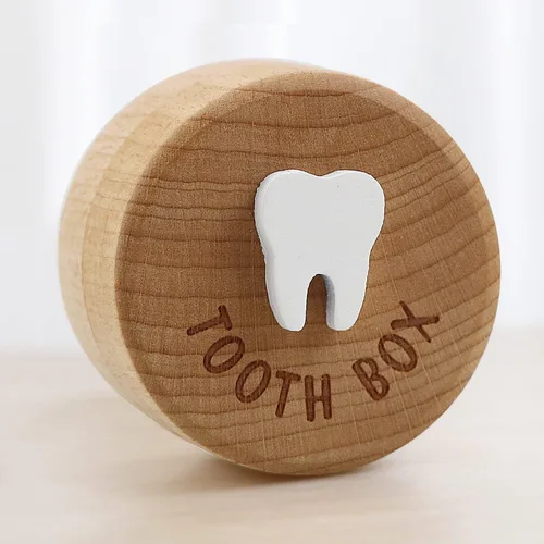 Miniatura 2 de free-space Caja de madera tallada en 3D, caja de almacenamiento de recuerdos de dientes caídos, regalo para niño o niña (2 cajas de dientes)