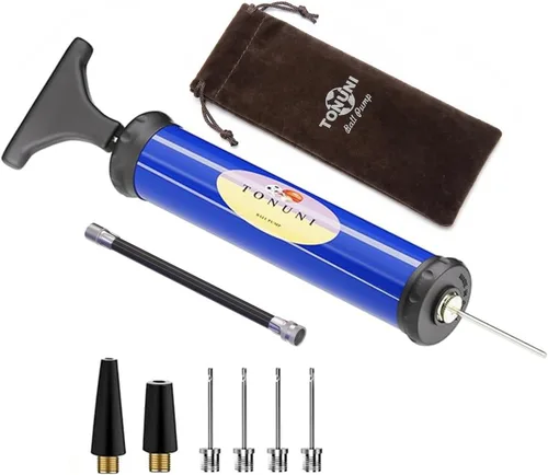 Bomba de aire portátil, kit de inflador de bomba de bola con aguja, boquilla, manguera de extensión para fútbol, baloncesto, fútbol, voleibol,