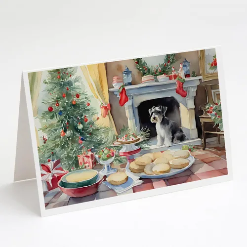 Miniatura 126 de Caroline's Treasures DAC3884GCA7P Paquete de 8 tarjetas en blanco de Navidad con galletas de husky siberiano Tarjetas de felicitación con sobres