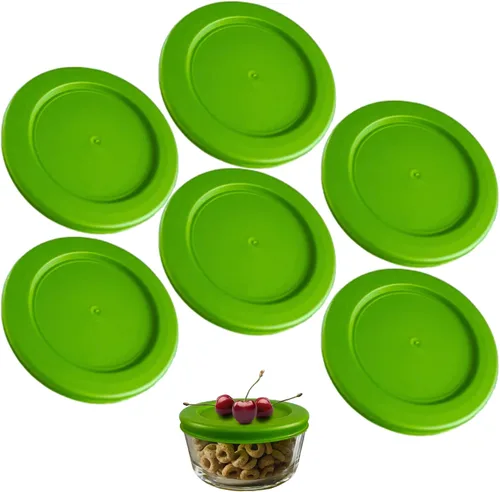 Miniatura 12 de KlareWare Tapas de repuesto para 2 tazas, tapas de plástico sin BPA para Pyrex 7200, Anchor Hocking (paquete de 4, azul) - Contenedores no incluidos
