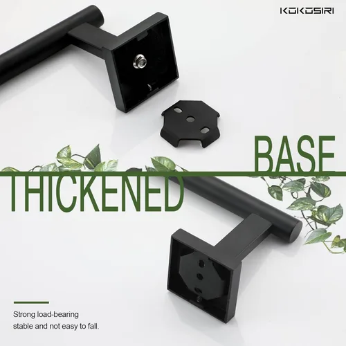Miniatura 8 de KOKOSIRI Soporte de papel higiénico para baño, soporte para rollo de papel higiénico, soporte Mega Rollos, acero inoxidable negro mate B2005BK