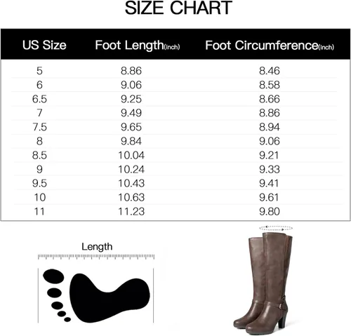 Miniatura 7 de mysoft Women's Knee High Boots Chunky Heel Boots with Zipper