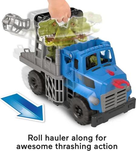 Miniatura 3 de Fisher-Price Imaginext - Juguete Jurassic World Dominion, vehículo transportador de dinosaurios Break Out y dinosaurio T. rex para niños